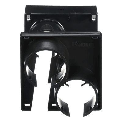 Tapa con 2 Salida a Tubo Corrugado de 1.5in (38mm), Para uso con Canaletas 4X4 FiberRunner™, Color Negro