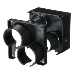 Tapa con 2 Salida a Tubo Corrugado de 1.5in (38mm), Para uso con Canaletas 4X4 FiberRunner™, Color Negro