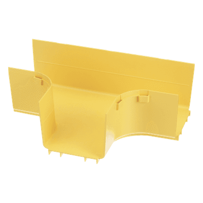 Accesorio en T Horizontal, Con Ángulos a 90º, Para Canaletas FiberRunner™ 4X4, Color Amarillo