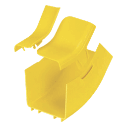 Bajada Vertical Interior de 45º con Tapa, Para uso con Canaletas 4X4 FiberRunner™, Color Amarillo