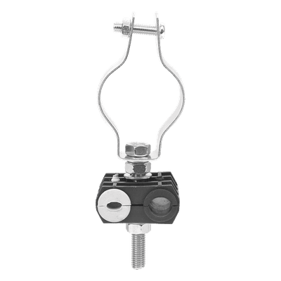 KIT de Un Sujetador de plástico para dos cables de 6 a 8 mm con todo y hardware de instalación en tubos de 1 1/4 in