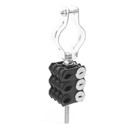 KIT de Tres Sujetadores de plastico para seis cables de 6 a 8 mm con todo y hardware de instalación en tubos de 1 1/4 in