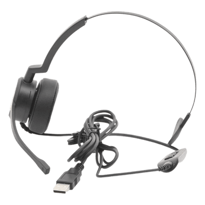 Audífonos USB de Diadema MONO con Audio HD / Micrófono con Cancelación de Ruido / Calidad para uso en Oficina