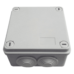 Caja Tipo Estanca IP55, con 6 Entradas, Tapa y Tornillo de Vuelta de 1/4, 100 x 100 x 50 mm (3.94 x 3.94 x 1.97 Pulgadas), Color Gris