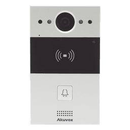 Videoportero de 1 Botón / Lector de Tarjetas MIFARE y PROX EM / Notificación a APP / 100% en la Nube / Notificación por Llamada Telefónica / SIP / ONVIF / IP65 / Cámara 2MP / Panel de Aluminio / Control de 2 Puertas