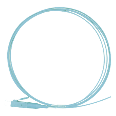 Pigtail de Fibra Óptica Simplex LC, PVC, OM3 50/125, Aqua, 1 Metro (3.28 Pies)