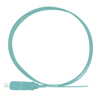Pigtail de Fibra Óptica Simplex SC, PVC, OM3 50/125, Aqua, 1 Metro (3.28 Pies)