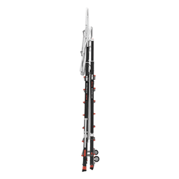 Escalera de Fibra de Vidrio  con Jaula de 8'-14' (2.44 - 4.27 m). Con Ajuste en Ruedas (RATCHET™ Leveler) (SKU:18515-817).