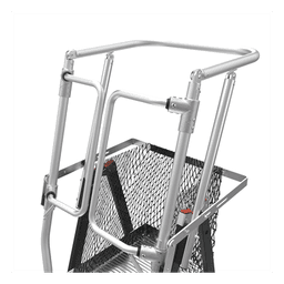 Escalera de Fibra de Vidrio  con Jaula de 8'-14' (2.44 - 4.27 m). Con Ajuste en Ruedas (RATCHET™ Leveler) (SKU:18515-817).