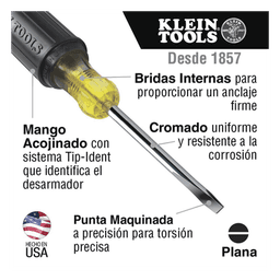 Juego de desarmadores de punta ranurada y Phillips de 4 piezas.