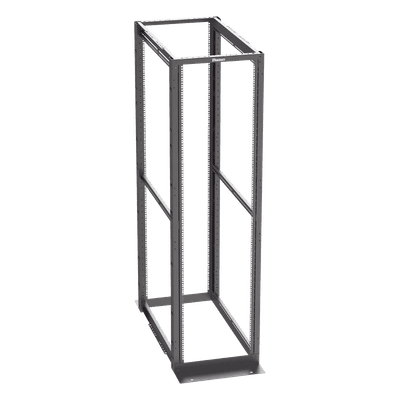 Rack de Cuatro Postes Estándar de 19", Rieles Con Orificio Para Tuerca Enjaulada, Profundidad Máxima de 41.5 in, 45 Unidades de Rack, Color Negro