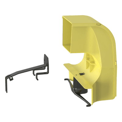 Bajada Para Canaleta FiberRunner™, Uso con Medidas 4x4, 6X4, 12X4, o 24X12, Con Reducción a 4X4, Color Amarillo