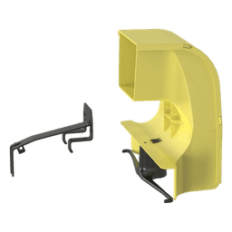 Bajada Para Canaleta FiberRunner™, Uso con Medidas 4x4, 6X4, 12X4, o 24X12, Con Reducción a 4X4, Color Amarillo