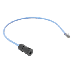 Cable de Conexión en Campo Jack a Plug RJ45, Categoría 6A, CMP (Plenum), 0.5 Metros (1.64 Pies), Color Azul