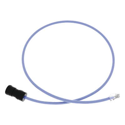 Cable de Conexión en Campo Jack a Plug RJ45, Categoría 6A, CMP (Plenum), 1 Metro (3.28 Pies), Color Azul