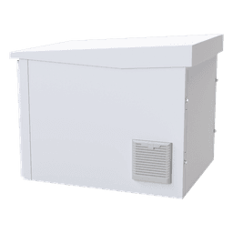 Gabinete PROFUNDO hasta 705 mm  de profundidad, de Exterior de 9UR con Ventiladores y Termostato, Se envía el Gabinete Armado, (Montaje a poste o torre se vende por separado).
