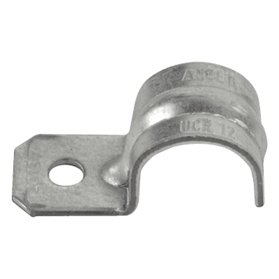 Abrazadera tipo Uña para Tubo Conduit Pared Gruesa y Conduit PVC de 3/4 (19 mm).