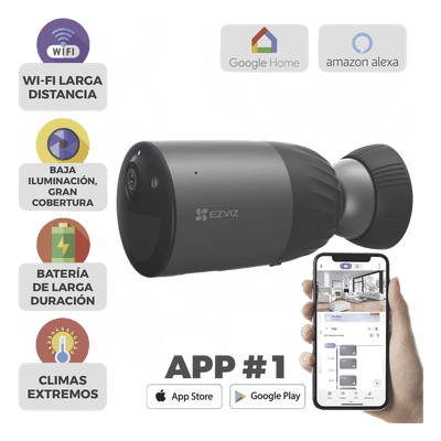 Cámara IP Inalámbrica Con Batería Recargable (Cero Cables) / Colores en Oscuridad / 2 Megapíxel  / Sirena y Estrobo / Alertas de Audio Personalizable / Uso en Exterior / Grabación en la Nube / Almacenamiento Interno