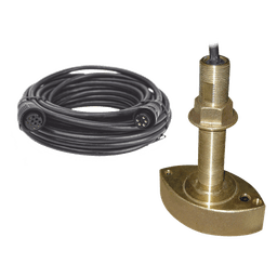 Kit Transductor Thru-Hull / Dual 50/200 kHz / 600 W / Temperatura / Bronce / Cable 8 m (26.2 ft) / Conector 10 Pin