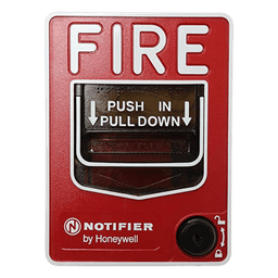 Estación manual de alarma direccionable de doble acción, con leyenda en inglés, para paneles inteligentes NOTIFIER