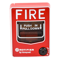 Estación manual de alarma direccionable de doble acción, con leyenda en inglés, para paneles inteligentes NOTIFIER