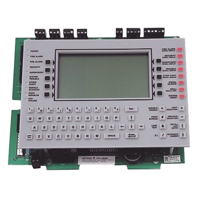 Unidad central de procesamiento con pantalla LCD de 640 caracteres y teclado QWERTY, en inglés, para panel de detección de incendio NFS2-3030