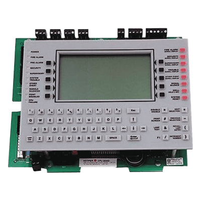 Unidad central de procesamiento con pantalla LCD de 640 caracteres y teclado QWERTY, en español, para panel de detección de incendio NFS2-3030