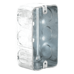 Caja de Conexión Tipo Chalupa / Acero Galvanizado / 4 x 2.125 in / Profundidad 1-7/8 in / 8 Entradas Conduit / 13.0 in³ / UL Listed