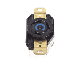 Receptáculo de Media Vuelta Industrial 30 A 250 V CA 2 Polos 3 Hilos (Nema L6-30R) Color Negro.