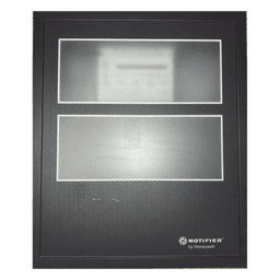 Puerta con ventana de 2 niveles para gabinete de panel contra incendio NOTIFIER, acero calibre 16, color negro