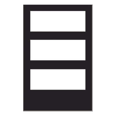 Puerta con ventana de 3 niveles para gabinete de panel contra incendio NOTIFIER, acero calibre 16, color negro