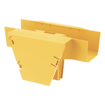 Accesorio en T con Conexión Horizontal y Bajada Vertical a 90º, Para Canaletas FiberRunner™ 4x4, Color Amarillo