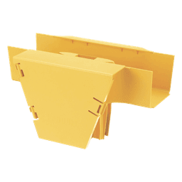 Accesorio en T con Conexión Horizontal y Bajada Vertical a 90º, Para Canaletas FiberRunner™ 4x4, Color Amarillo