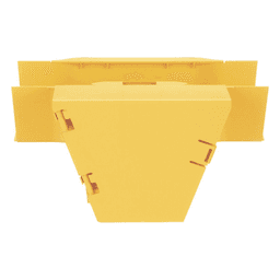 Accesorio en T con Conexión Horizontal y Bajada Vertical a 90º, Para Canaletas FiberRunner™ 4x4, Color Amarillo