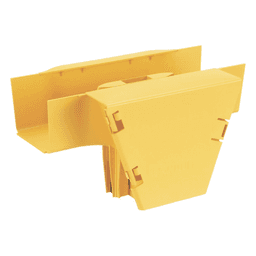 Accesorio en T con Conexión Horizontal y Bajada Vertical a 90º, Para Canaletas FiberRunner™ 4x4, Color Amarillo