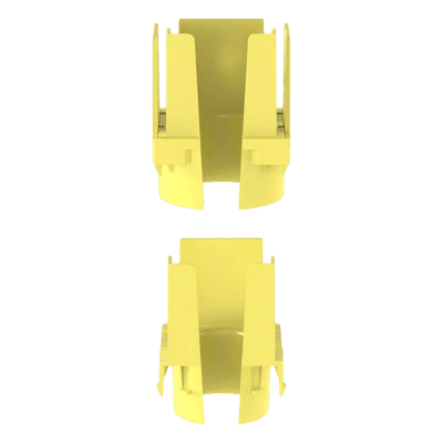 Tapa con 1 Salida a Tubo Corrugado de 1.5in (38mm), Para uso con Canaletas 2X2 FiberRunner™, Color Amarillo