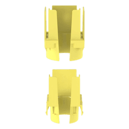 Tapa con 1 Salida a Tubo Corrugado de 1.5in (38mm), Para uso con Canaletas 2X2 FiberRunner™, Color Amarillo
