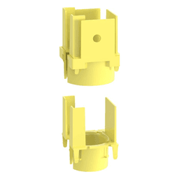 Tapa con 1 Salida a Tubo Corrugado de 1.5in (38mm), Para uso con Canaletas 2X2 FiberRunner™, Color Amarillo