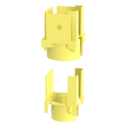Tapa con 1 Salida a Tubo Corrugado de 1.5in (38mm), Para uso con Canaletas 2X2 FiberRunner™, Color Amarillo