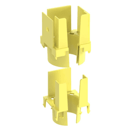 Tapa con 1 Salida a Tubo Corrugado de 1.5in (38mm), Para uso con Canaletas 2X2 FiberRunner™, Color Amarillo