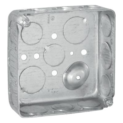 Caja Cuadrada 4 x 4"/ Profundidad 1- 1/2"/ Cuenta con 11 Entradas de 1/2" y 6 de 3/4"..