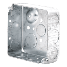 Caja Cuadrada 4 x 4"/ Profundidad 1- 1/2"/ Cuenta con 11 Entradas de 1/2" y 6 de 3/4"..