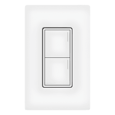 Teclado de pared Sunnata de 2 botones para escenas de luces, persianas y ventiladores, con barra luminosa ajustable, color blanco, para el sistema RadioRA 3