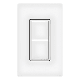 Teclado de pared Sunnata de 2 botones para escenas de luces, persianas y ventiladores, con barra luminosa ajustable, color blanco, para el sistema RadioRA 3