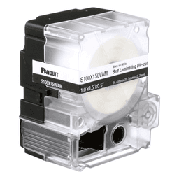 Casete de 175 Etiquetas Autolaminadas de 25.4 x 38.1 mm (1 x 1.5 pulgadas), para Cables de 4 a 8.1 mm (0.16 a 0.32 pulgadas) de Diámetro, Área de Impresión Color Blanco