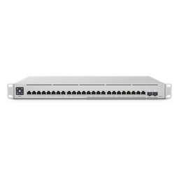 UniFi Switch Empresarial Capa 3 de 24 puertos PoE 802.3af/at (12 puertos 2.5G y 12 puertos 1G) + 2 puertos 1/10G SFP+, 400W, pantalla informativa