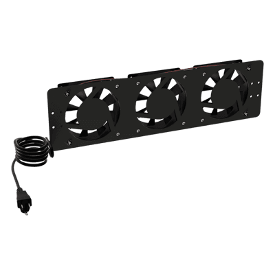 Kit de 3 Ventiladores 110 Vca (12 x 12 cm) con Clavija para Gabinete de Piso