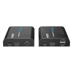 Kit extensor KVM (HDMI y USB) hasta 120 metros | Resolución 1080P @ 60 Hz | Soporta STP y UTP CAT6 | Soporta Switch Gigabit para control KVM múltiple | Soporta hasta 253 receptores | Transmite el Video y Controla tu DVR vía USB