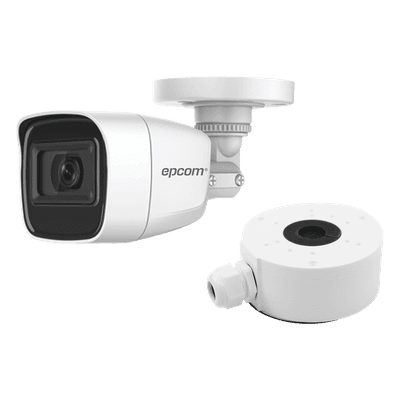 KIT DE CÁMARA + MONTAJE / Cámara Bala TURBOHD 2 Megapixel (1080p) / Gran Angular 106° / Lente 2.8 mm / 25 mts IR EXIR / Exterior IP66 / 4 Tecnologías / dWDR