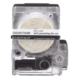 Casete de 200 Etiquetas Autolaminadas de 25.4 x 38.1 mm (1 x 1.5 Pulgadas), para Cables de 3.1 a 7 mm (0.12 a 0.28 Pulgadas) de Diámetro, Área de Impresión Color Blanco